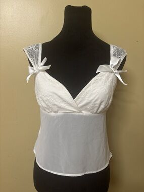 Princess polly White Lace  Bow Camisole Top